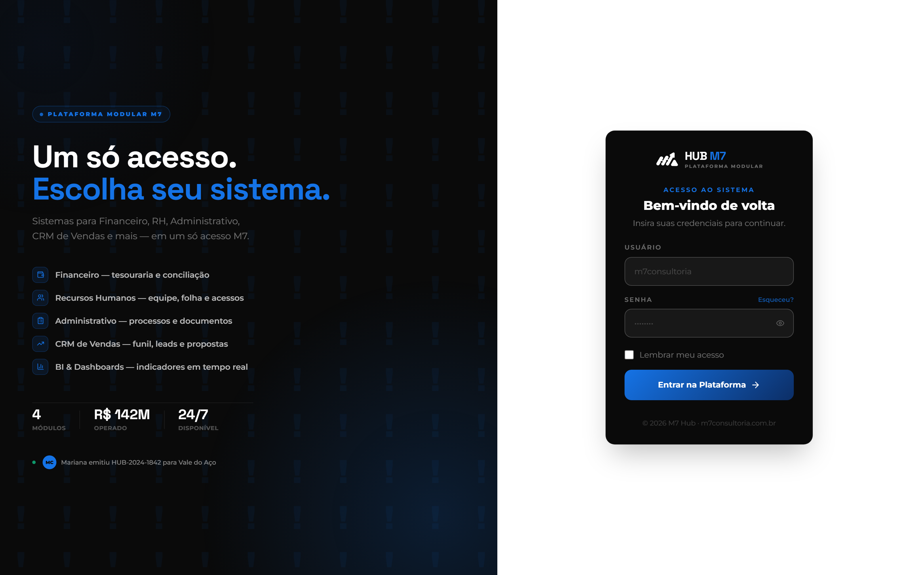 Tela de login